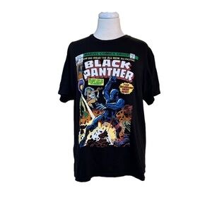 MARVEL Black Panther Black Graphic T-Shirt Size L